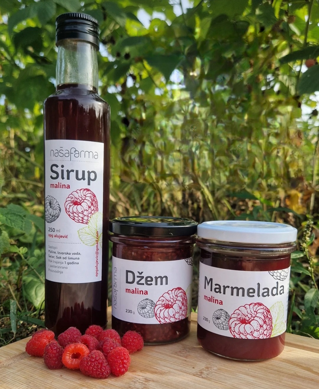 Domaći sirup, džem i marmelada od maline